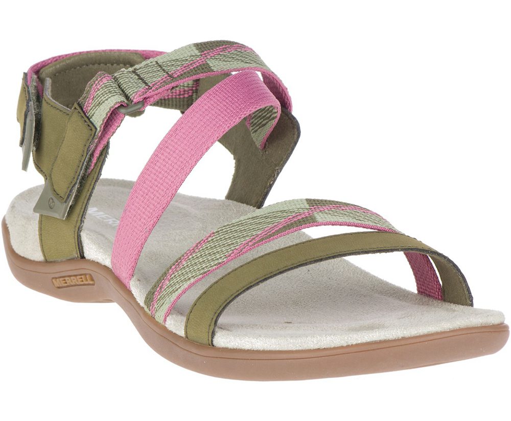 Merrell Sandals Olive - District Mendi Backstrap - Womens 01DPQXHOM
